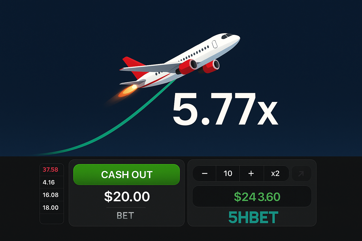 Aviator crash game com multiplicadores de até 1000x no alfabet